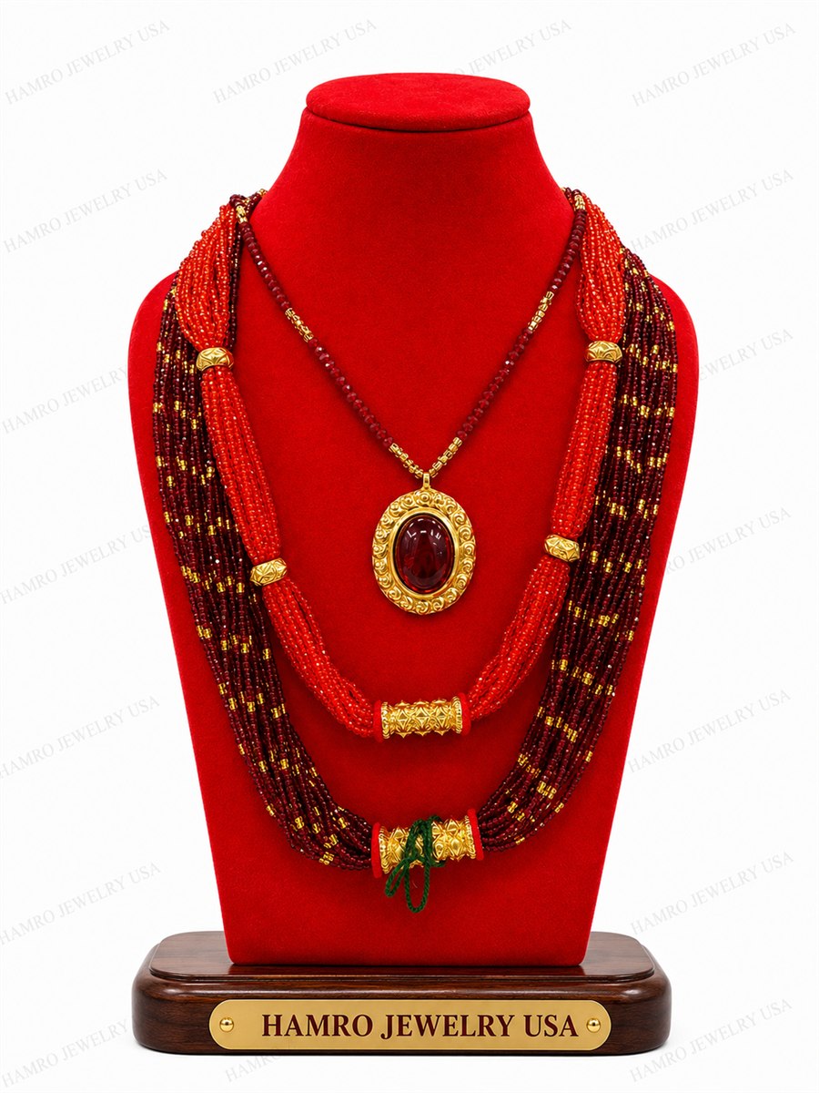 Nepali Traditional Potey Set — Golden