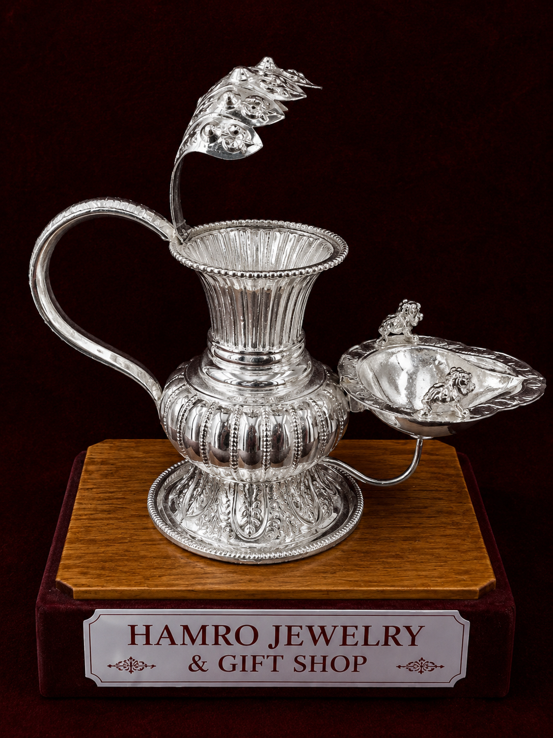 Ceremonial Lamp & Pitcher — Lion Diya