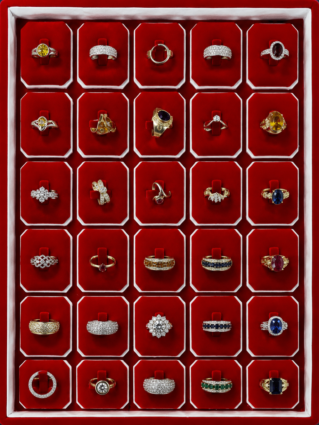 Gemstone Mundri Tray — Silver & Gilt